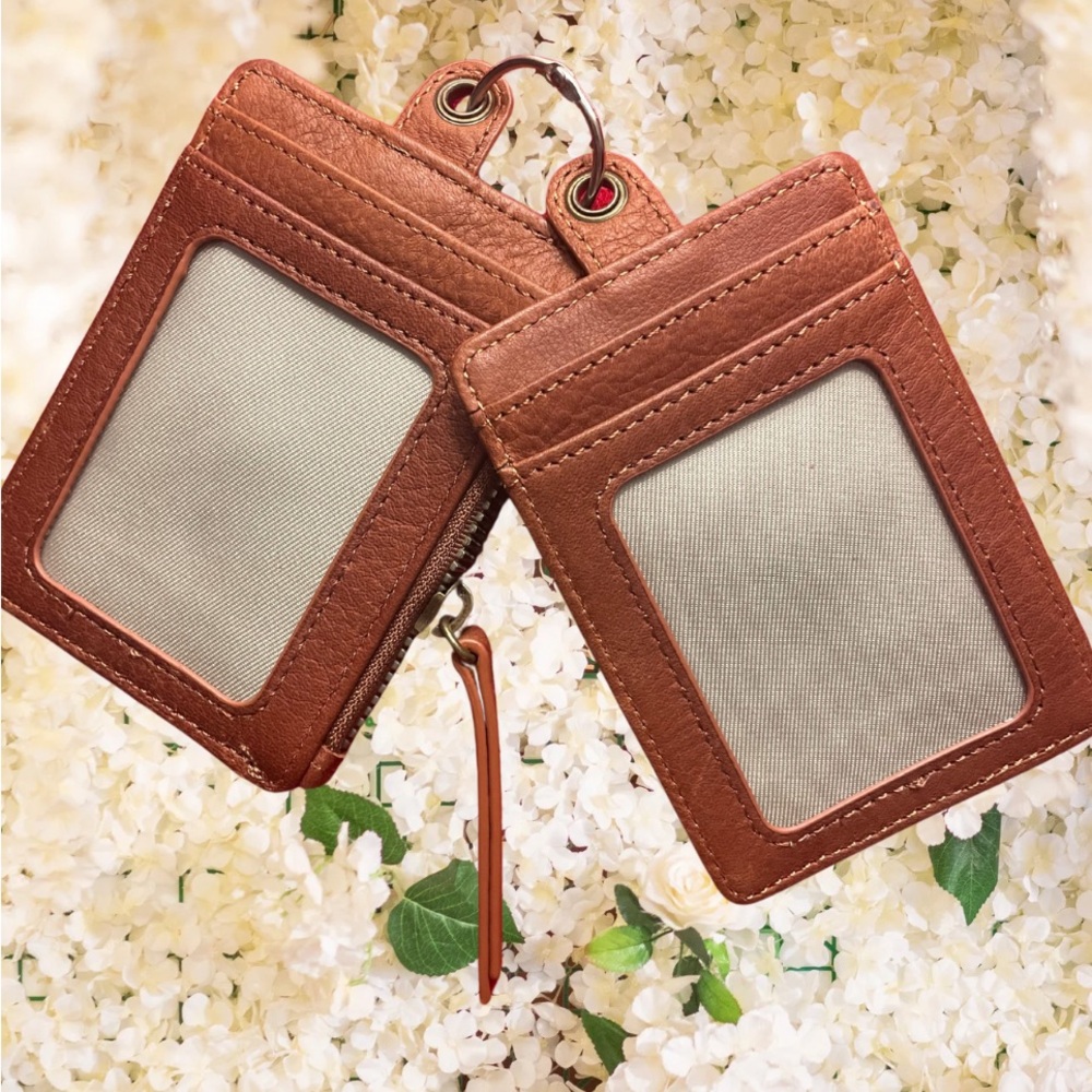 🤎AMERICAN LEATHER- Wallet and Credit Card Holder Key Chain Set of 2